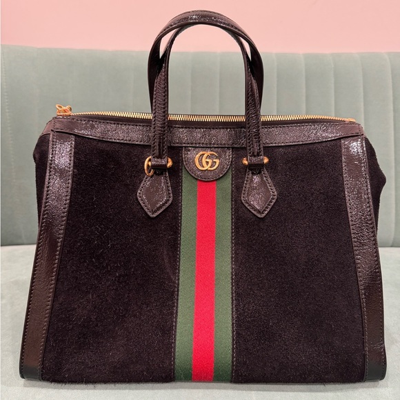 Gucci Handbags - Gucci Suede Medium Ophidia Tote / 524537 I Includes strap and dust bag I